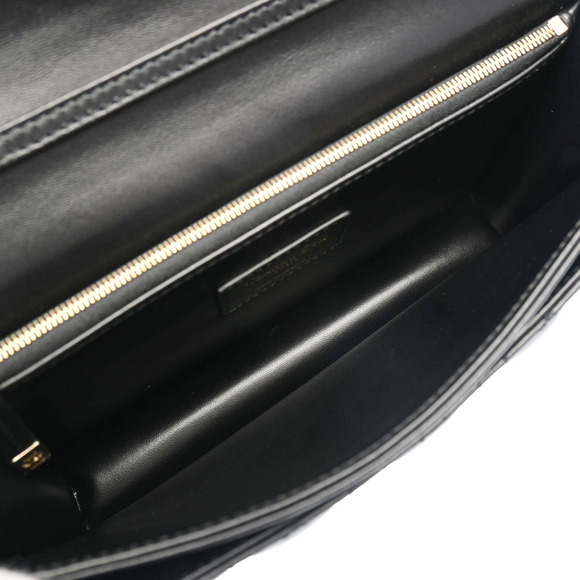 Christian Dior Top Handle Bag Lambskin Shoulder Bag Black - Picture 6 of 8